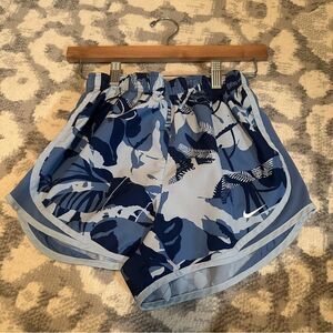 Nike Dri Fit Blue Patterned Running Shorts Athletic Activewear Small Track